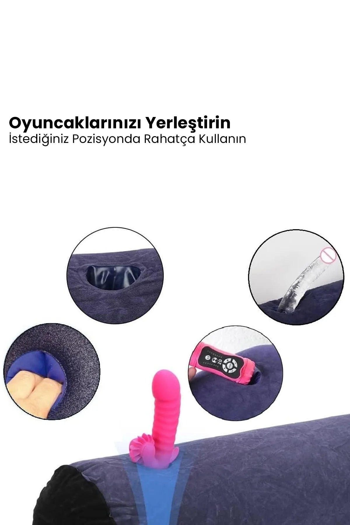 Erotikcim - Destekleyici Cinsel Pozisyon Yastığı - Dildo ve Vibratör Yuvası