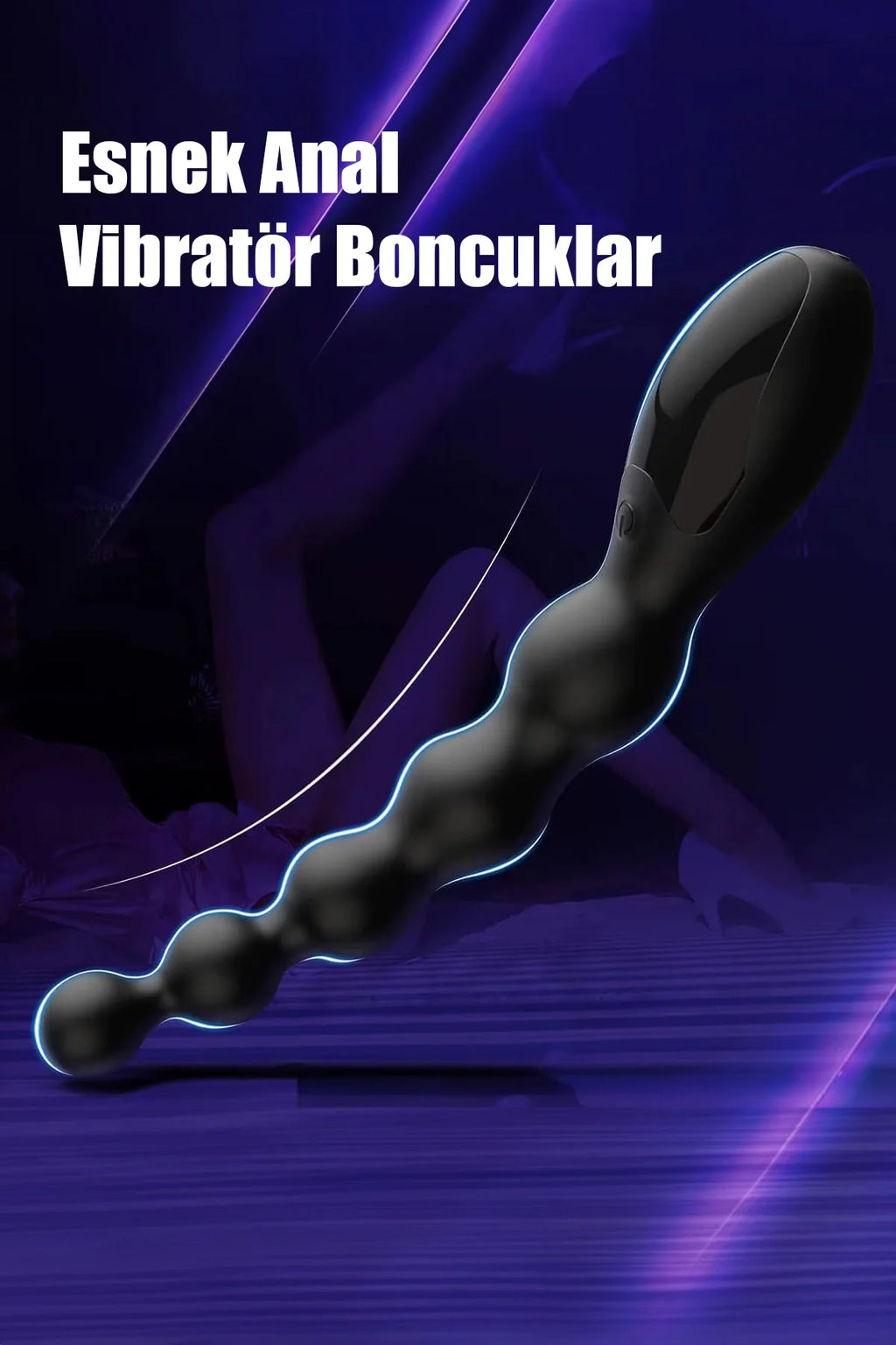 Erotikcim - Anal Esnek Boğumlu Titreşimli Vibratör - Dijital Göstergeli Erkek / Kadın Kullanım