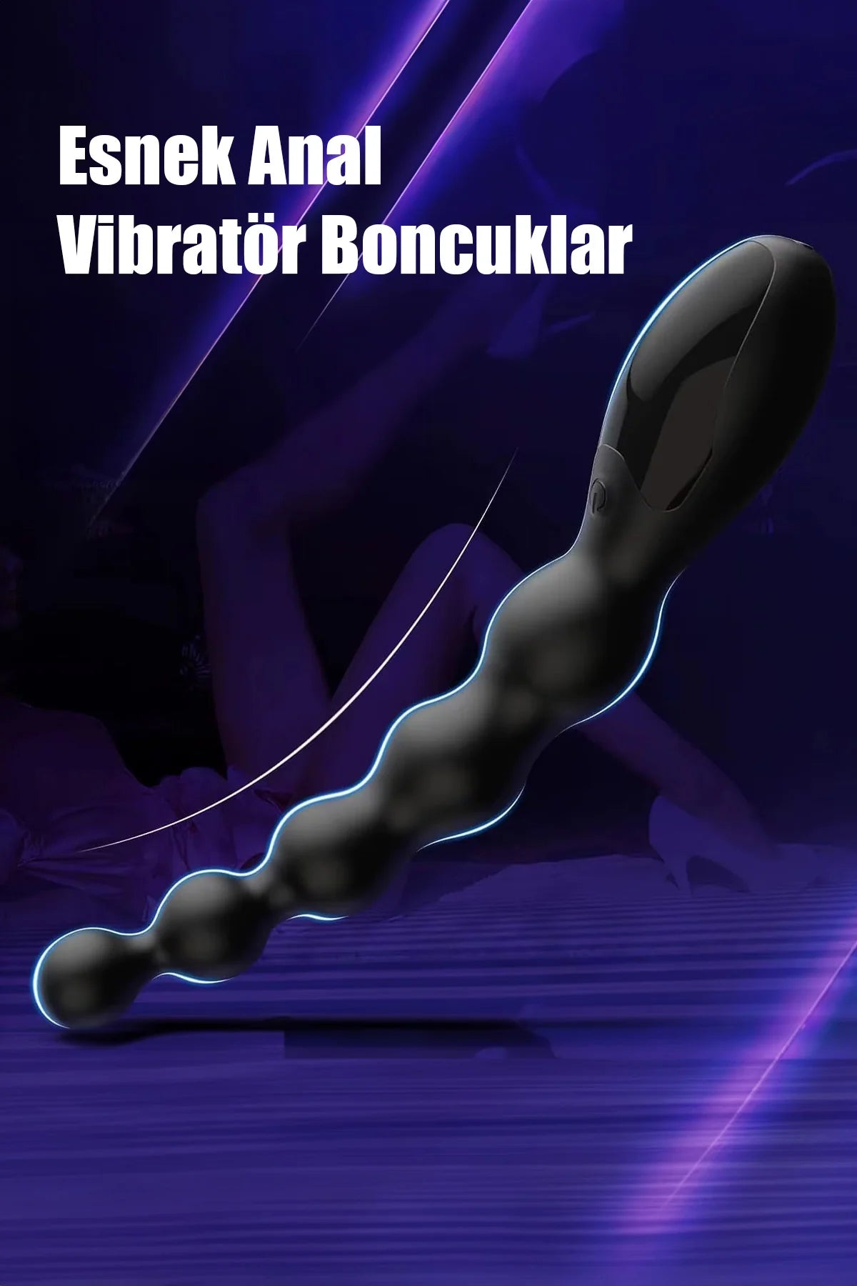 Erotikcim - Anal Esnek Boğumlu Titreşimli Vibratör - Dijital Göstergeli Erkek / Kadın Kullanım