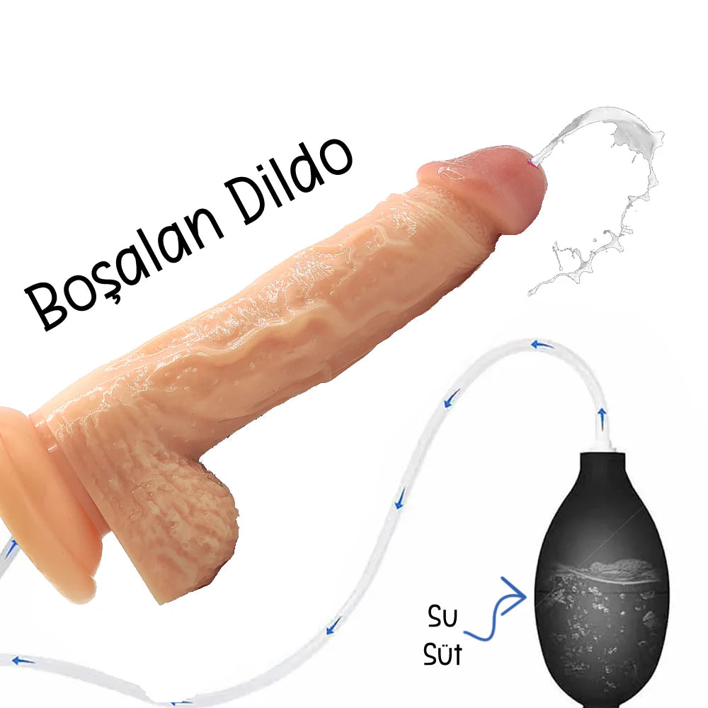 Erotikcim - Boşalan Dildo - Pompalı Fırşkıran Dildo - Gerçekçi İlişki Deneyimi