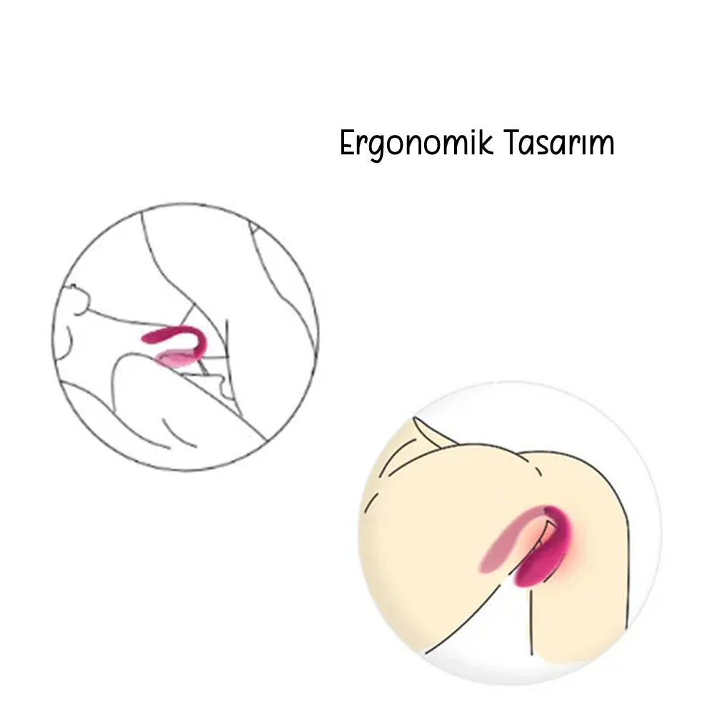 Erotikcim - Ergonomik Çift Haz - Anal ve Vajinal Vibratör - Klitoris Uyarıcılı - Kumandalı
