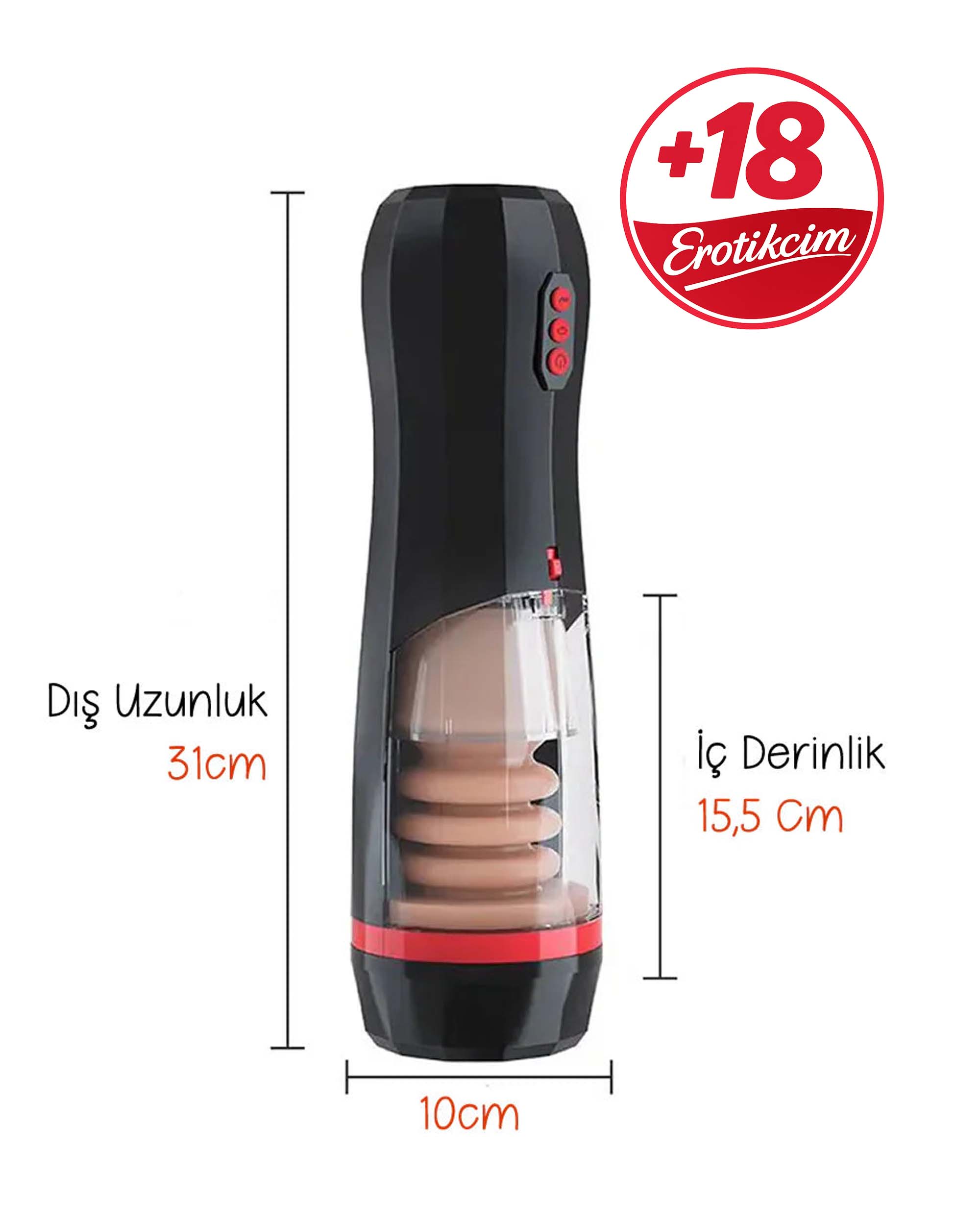 Erotikcim - Full Otomatik Şarjlı 5 İleri Geri Hareket, 10 Farklı Titreşim Modu, Mastürbatör