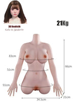 Erotikcim - Realistik Premium Kumral Sophia - 3 İşlevli - Göğüs, Anüs Vajina - 21KG - 3D Kafa