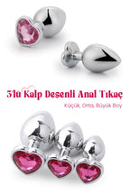 Erotikcim - Kalpli Taş 3 lü Anal Tıkaç Set - Küçük Orta Büyük Boy Anal Plug - 3 lü Set Anal Plug