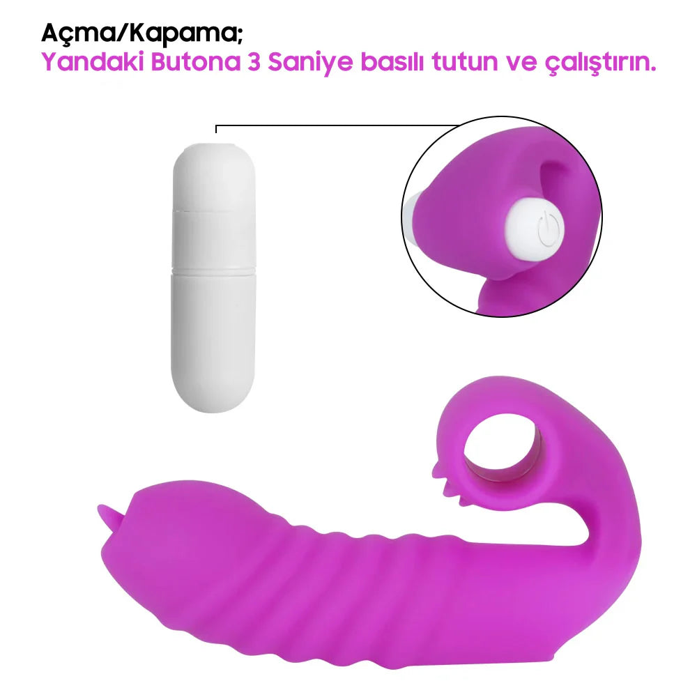 Erotikcim - Parmak Vibratör - Eğlence içinizde - Anal ve Vajina Kullanımlı - Haz Halkaları - G ve Clitoral Zevk - Pembe