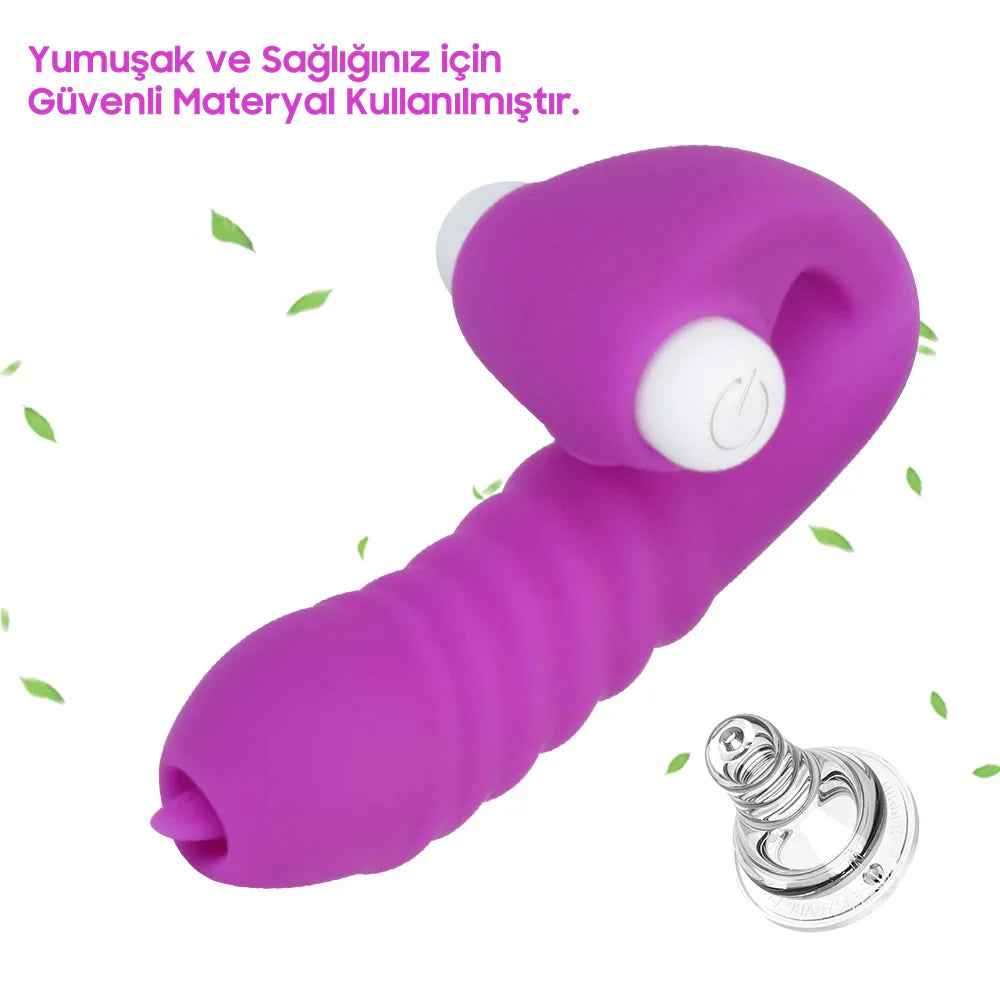 Erotikcim - Parmak Vibratör - Eğlence içinizde - Anal ve Vajina Kullanımlı - Haz Halkaları - G ve Clitoral Zevk - Pembe