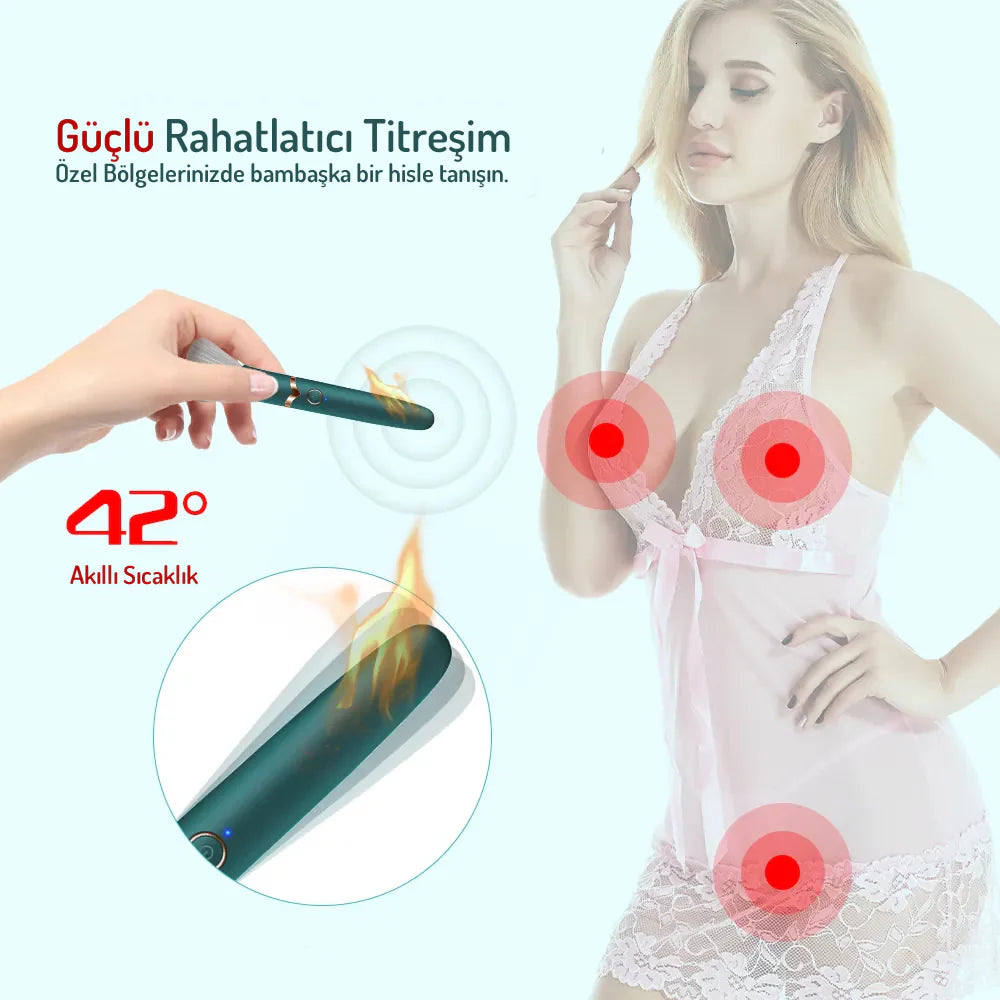 Erotikcim - Gizli Arkadaş - Makyaj Fırçası Vibratör - Makyaj Tazelerken Zevk Alın - Yeşil