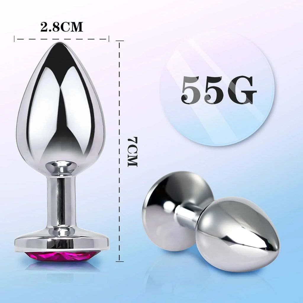 Erotikcim - Çelik Anal Plug Tıkaç - 7cm Uzunluk - 28mm Çap - Küçük Boy