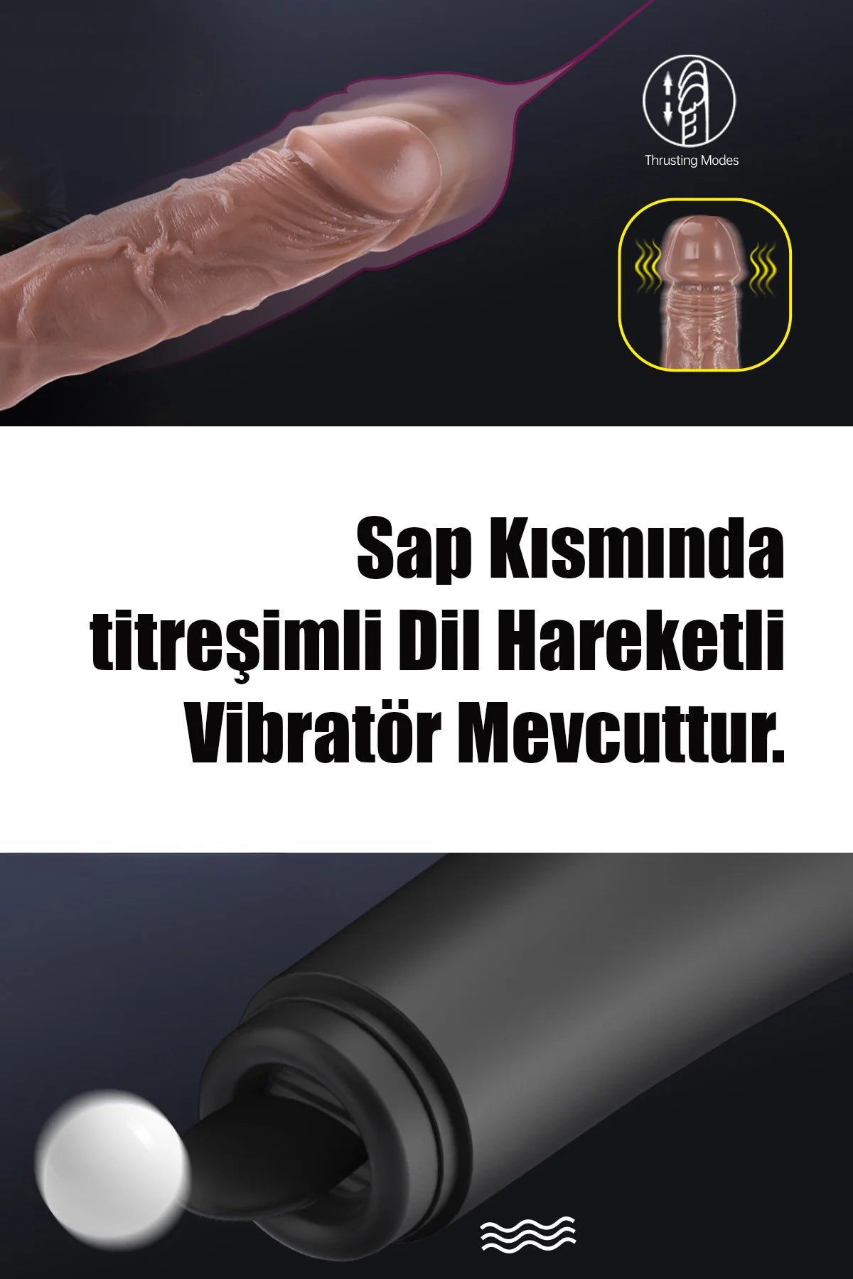 Erotikcim - Beyzbol Sopası Görünümlü Realistik Titreşimli İleri Geri Fonksiyonlu Vibratör Dildo - Gizli Görünüm