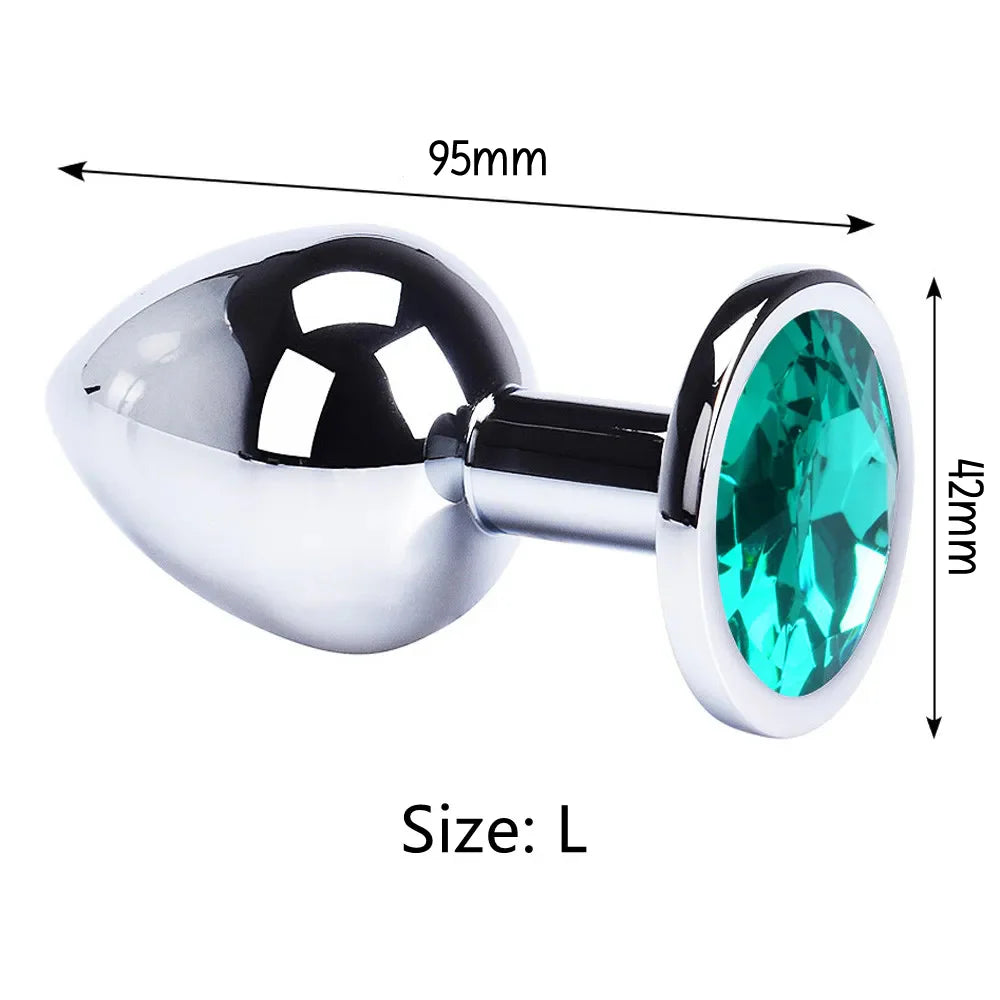 Erotikcim - Çelik Anal Plug Tıkaç - 9,5cm Uzunluk - 42mm Çap - Büyük Boy