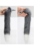 Erotikcim - Çelik Anal Plug Tıkaç- Dişi Kurt Kuyruğu - Fantezi Tıkaç - 44cm Kuyruk 28mm Tıkaç