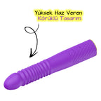 Erotikcim - Klitoris Simülatörlü - Hareketli Titreşimli Vibratör - Funny Bady - 10 Titreşim - 10 Teleskopik Hareket Modu