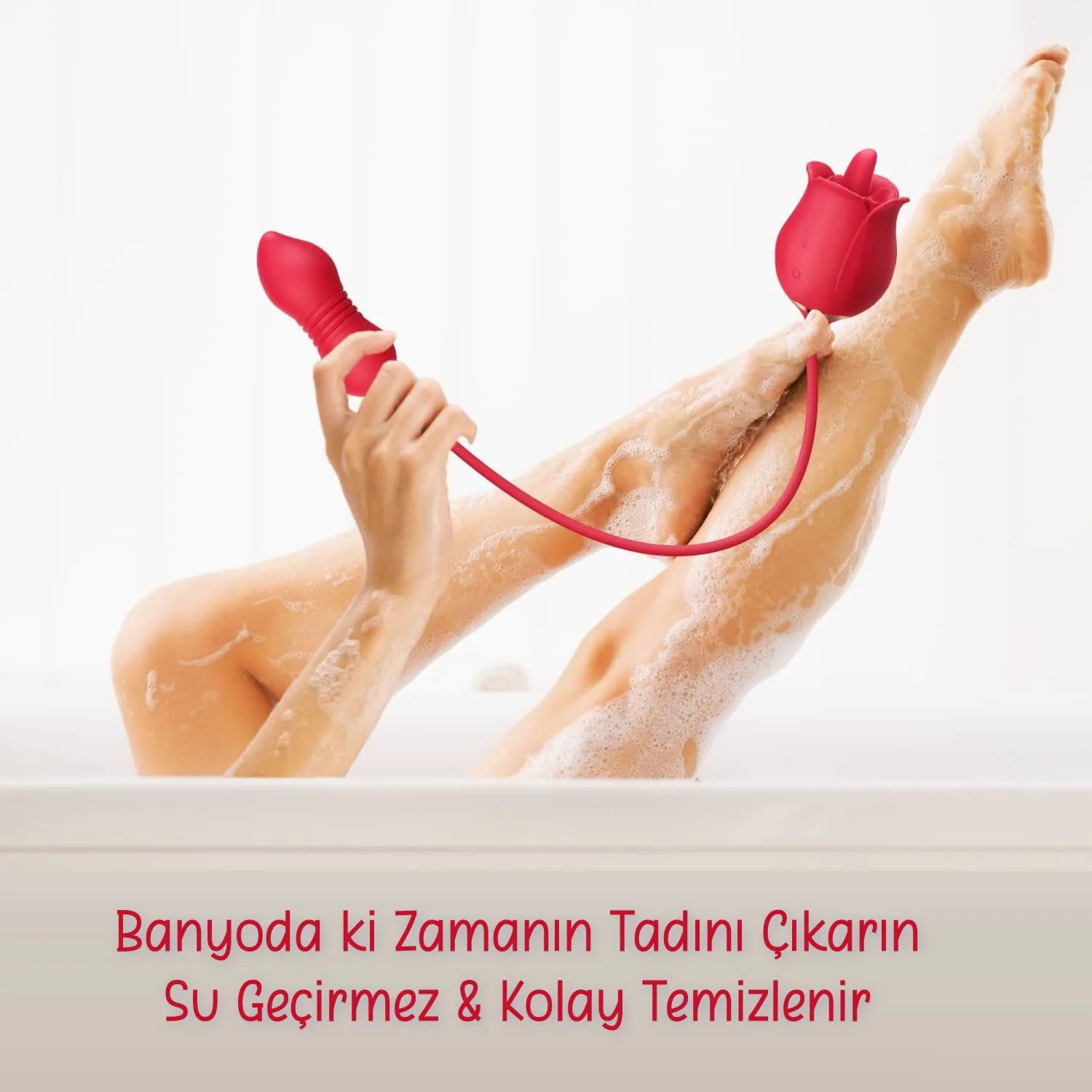 Erotikcim - Sonsuz Zevk Gül Vibratör – İleri Geri Hareket, Titreşim ve Yalama