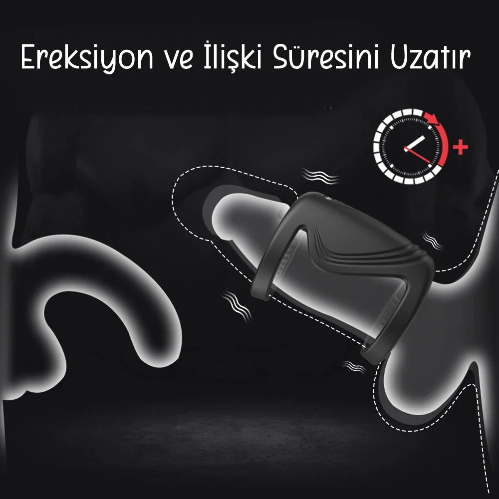 Erotikcim - Penis Vibratörü, Geçiktirici Etkili, Partnerli Kullanım - G Simülatör - Uzun Ereksiyon
