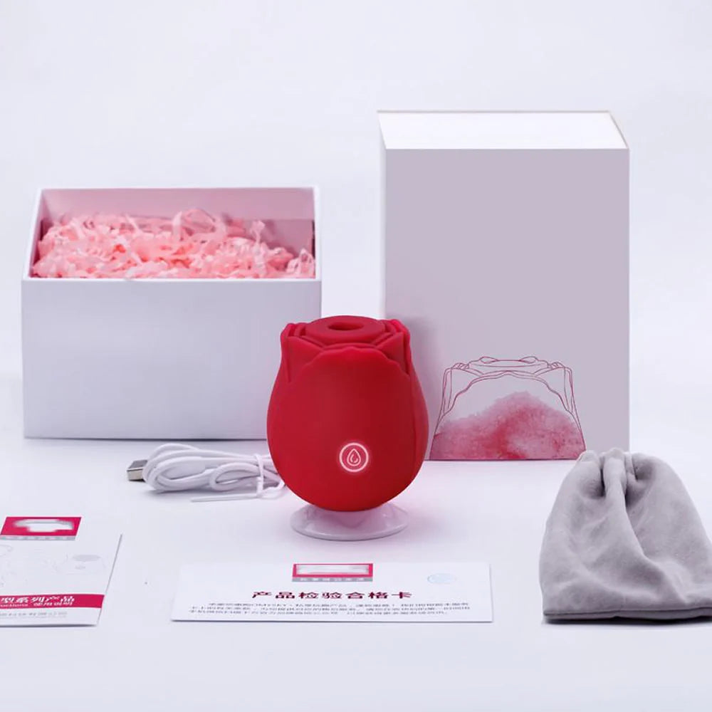 Erotikcim - Gül Vibratör, Klitoral Emme ve Titreşim - Şarjlı - Derin Haz