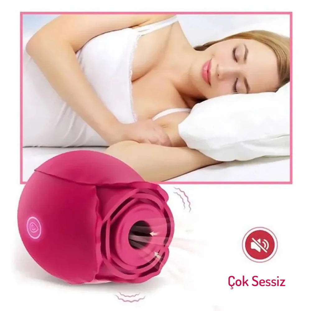 Erotikcim - Gül Vibratör, Klitoral Emme ve Titreşim - Şarjlı - Derin Haz