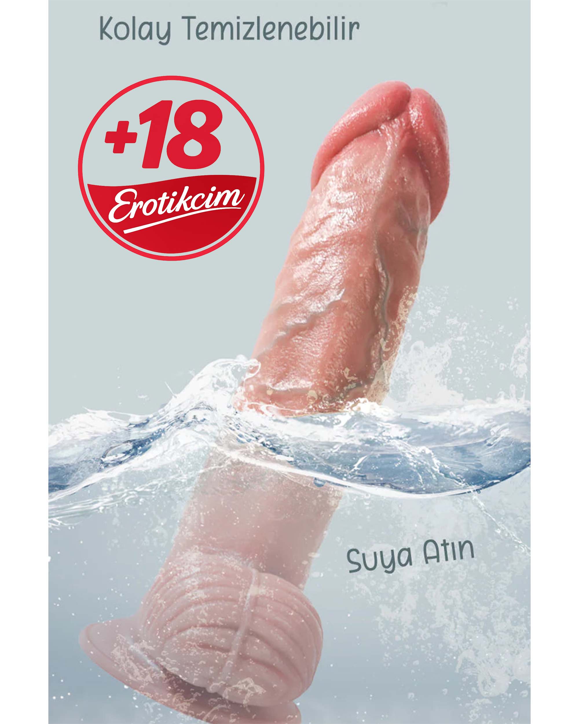 Erotikcim - Çılgın Mega Dildo - Zevk Düşkünü Dildo - Ekstra Kalın - 32cm Uzunluk - 7.2cm Kalınlık - XXXL Dildo