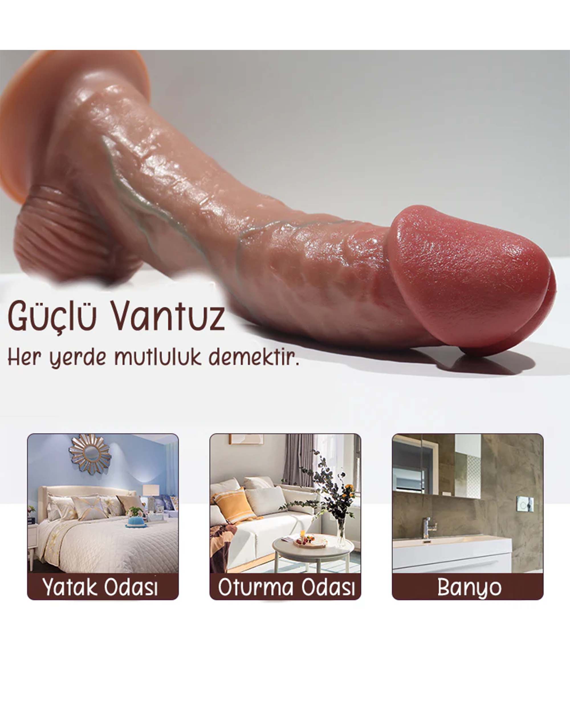 Erotikcim - Çılgın Mega Dildo - Zevk Düşkünü Dildo - Ekstra Kalın - 32cm Uzunluk - 7.2cm Kalınlık - XXXL Dildo