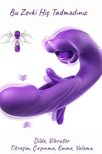 Erotikcim - Titreşimli, 3D Ağız Hareketli Emme ve Dil Çırpma Fonksiyonlu Soft Usta Vibratör