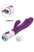 Erotikcim - Rabbit Vibratör Dildo - Çift İşlevli Titreşimli - Vajinal ve Anal Mastürbatör – Mor