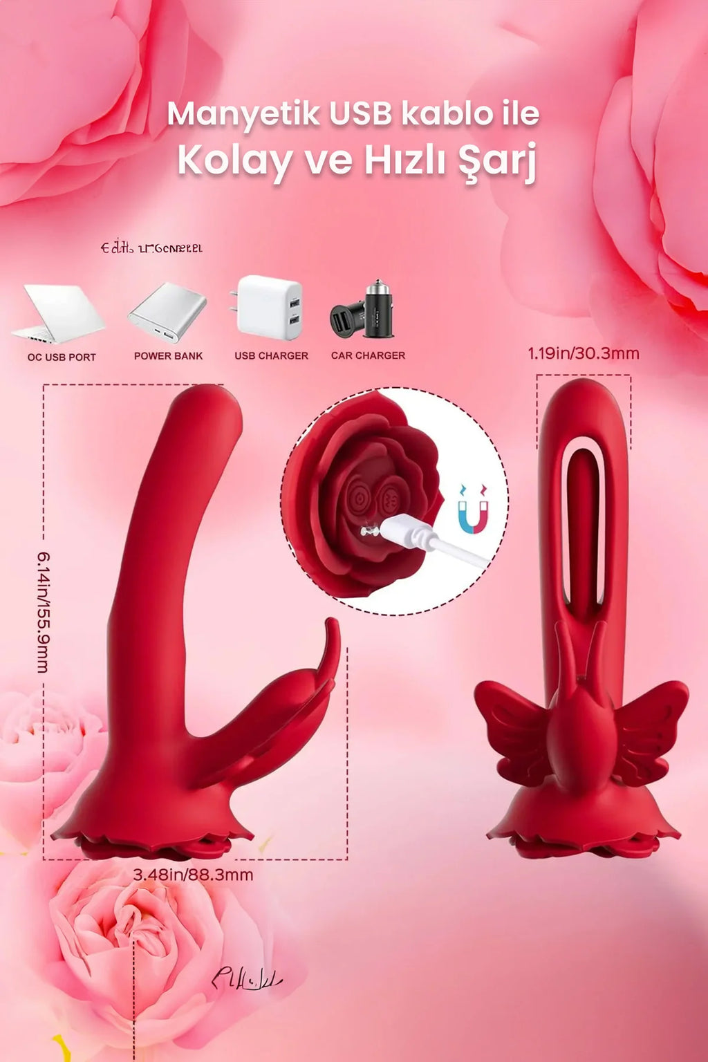 Erotikcim - İçimdeki Kıpırtı Kelebek Vibratör - 9 Titreşimli ve 4 Çırpınma Modlu Uzaktan Kumandalı Vibratör