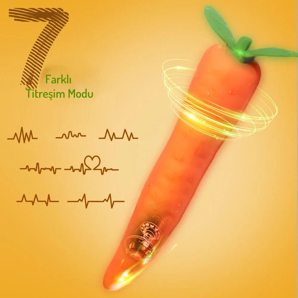 Erotikcim - Sebze Figürlü Vibratör - Uyarıcı Etki Eğlenceli Vibratör - Havuç