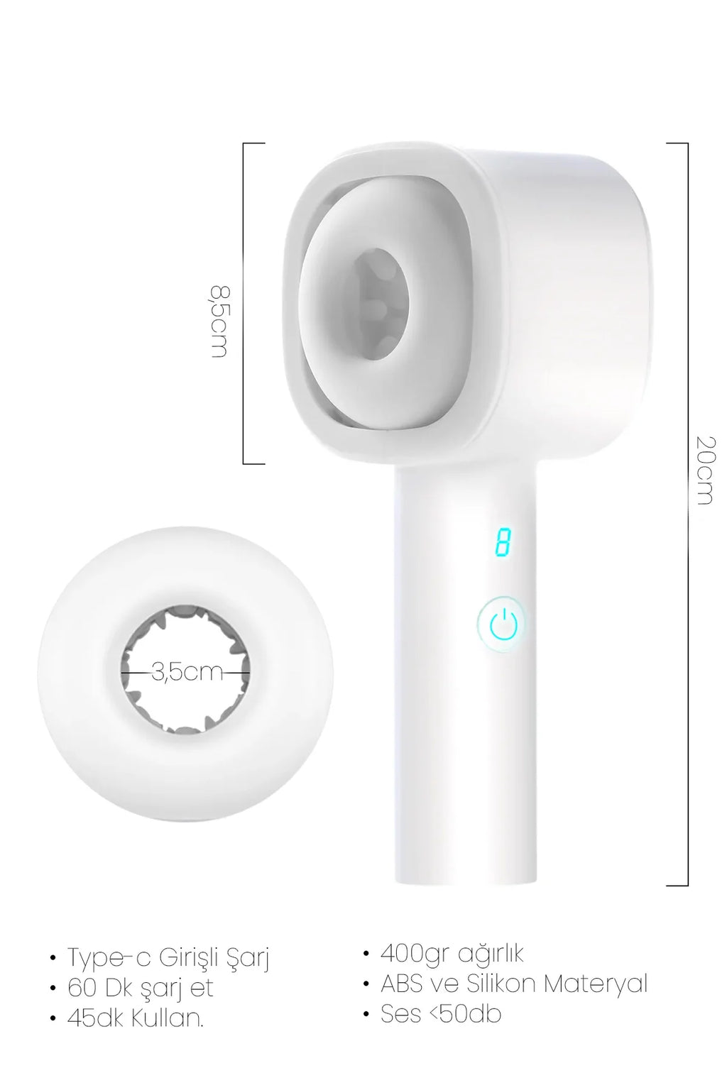 Erotikcim - Blowjob İleri Geri Hareketli Masturbatör - 8 Hız Modu - Tek Elle Kullanım