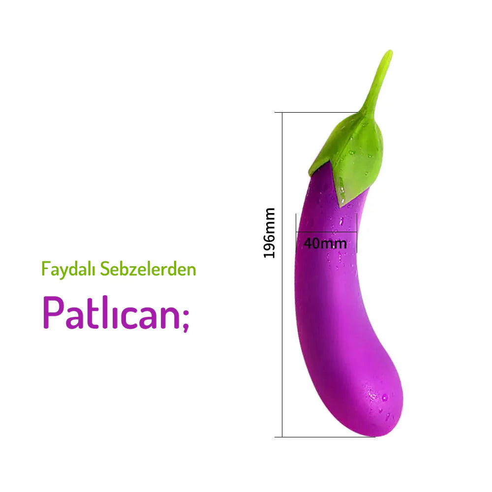 Erotikcim - Sebze Figürlü Vibratör - Uyarıcı Etki Eğlenceli Vibratör - Patlıcan