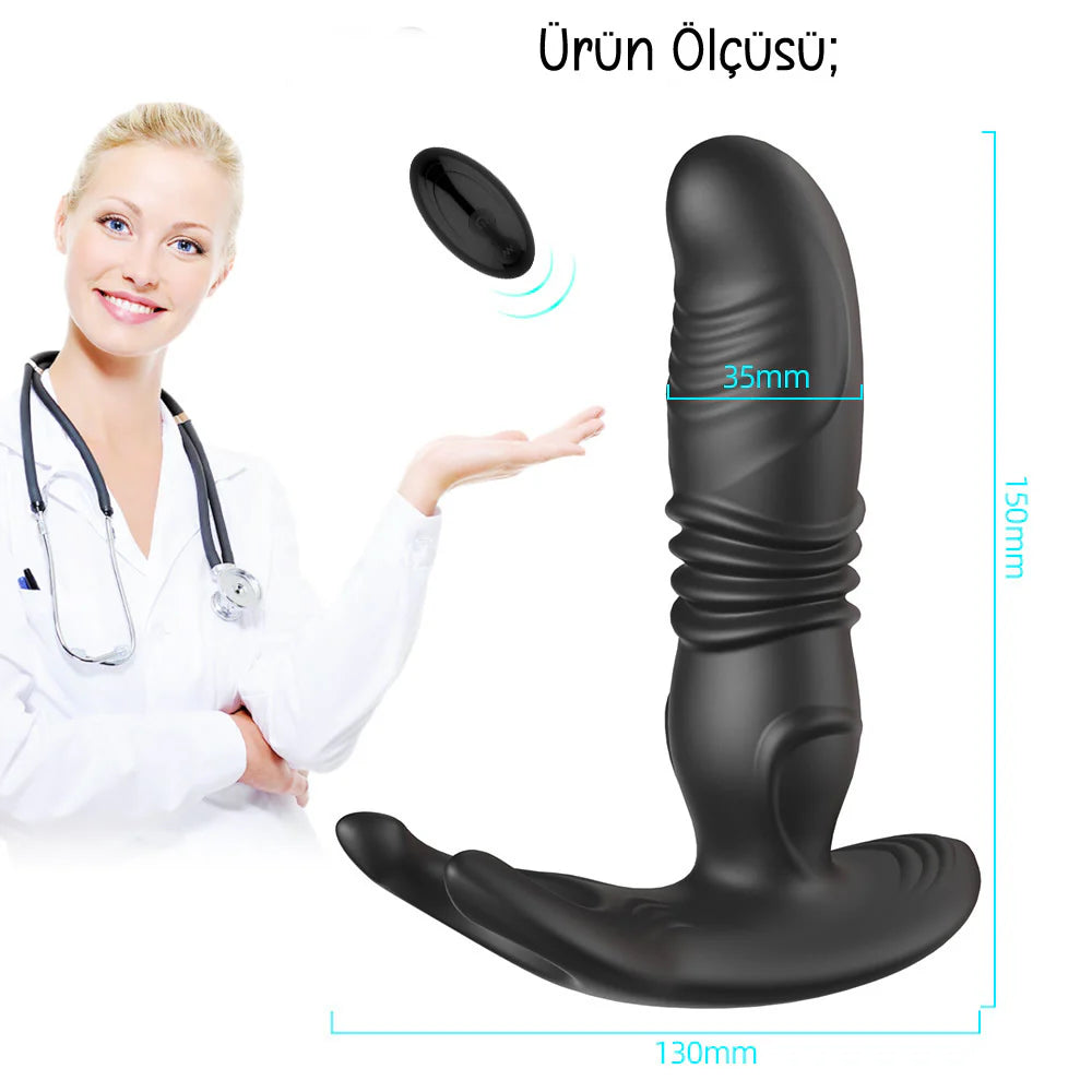 Erotikcim - Anal Tıkaç Full Fonksiyon, 6 İleri Geri Hareketli, 10 Titreşim Modu