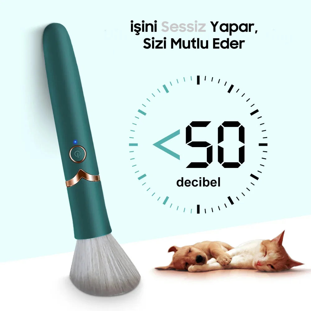 Erotikcim - Gizli Arkadaş - Makyaj Fırçası Vibratör - Makyaj Tazelerken Zevk Alın - Yeşil