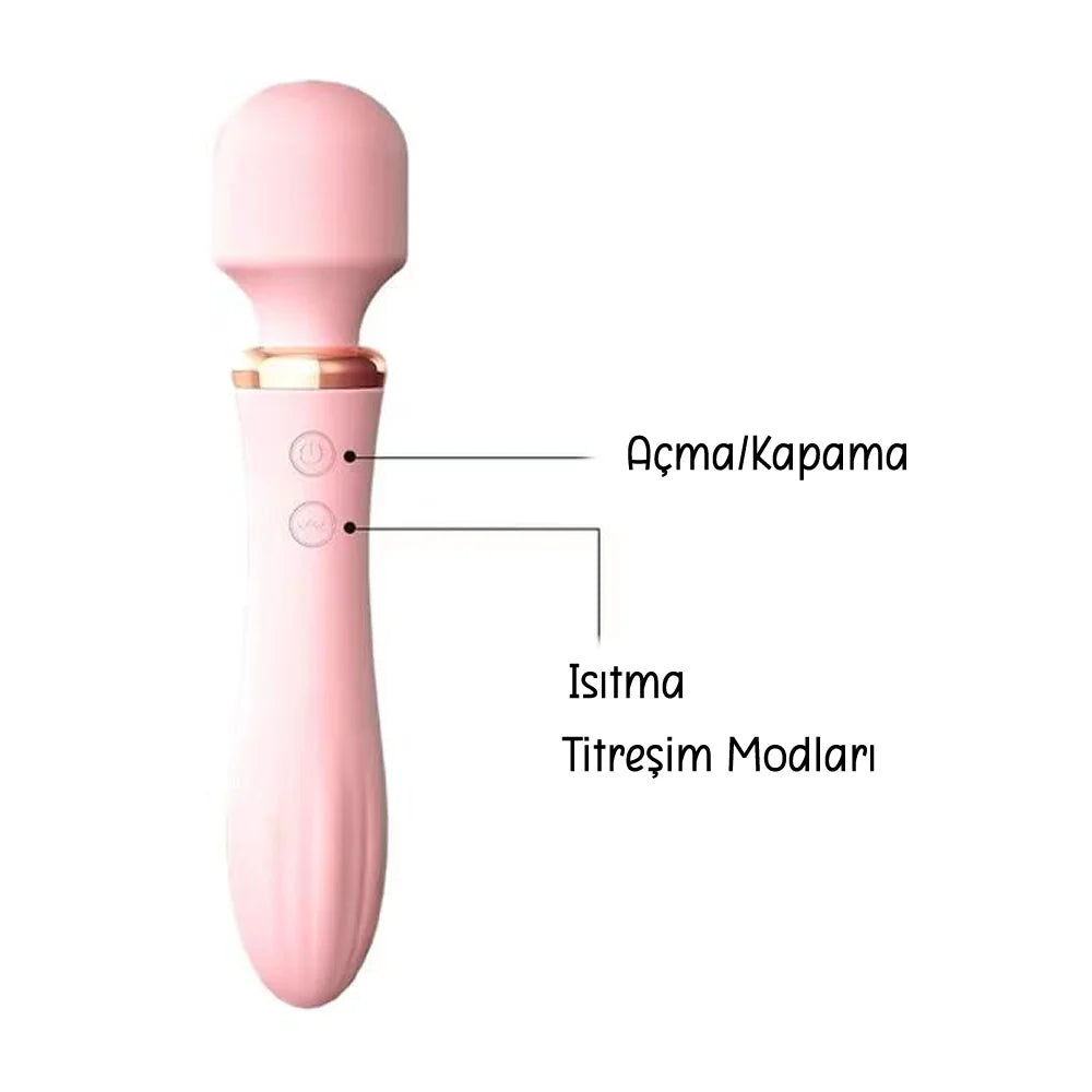 Erotikcim - Dual Fonksiyon - Tutma Yeri ve Topuz Dildo ve Vibratör - Isıtma ve Güçlü Titreşim