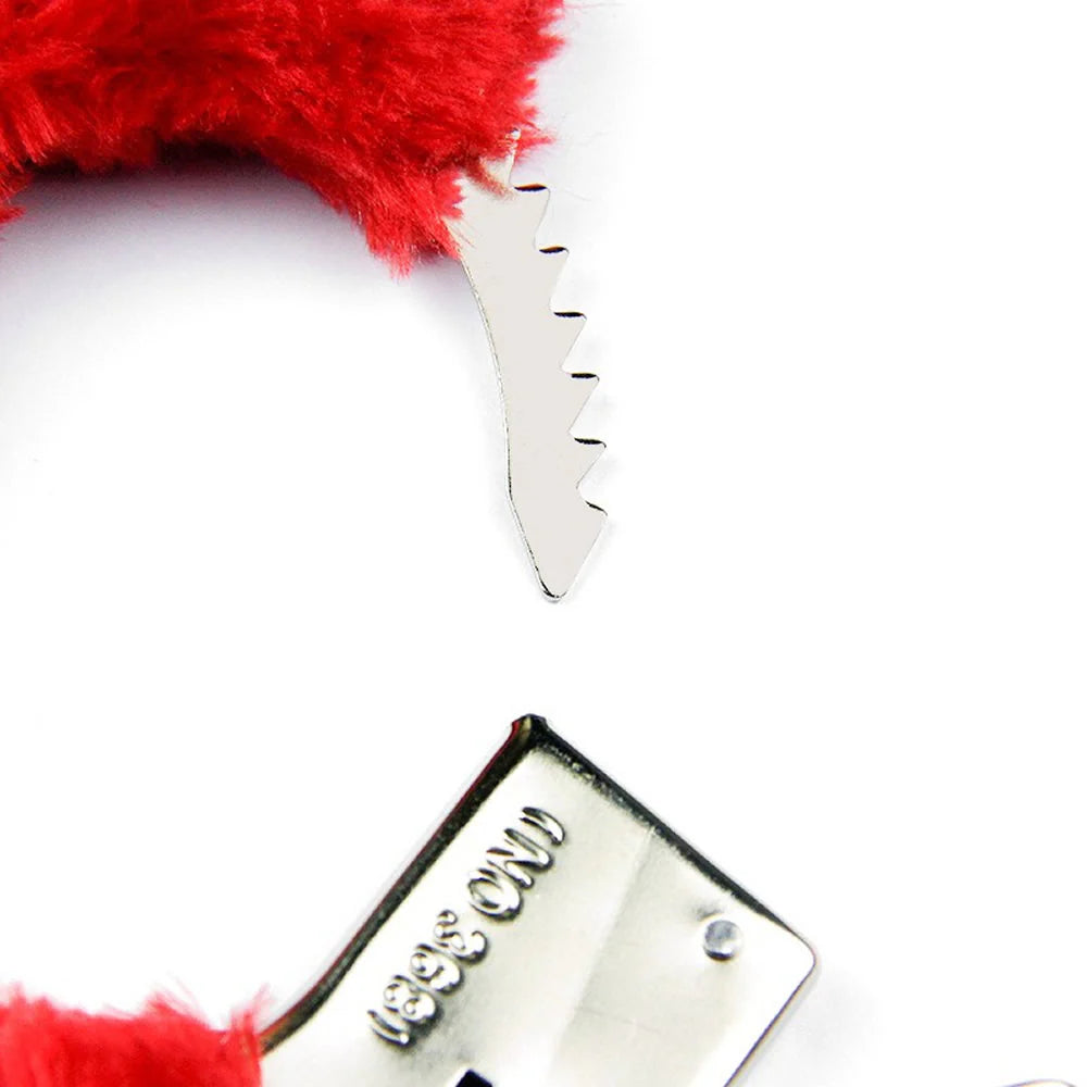 Erotikcim - Tüylü Kelepçe, Fantezi Kelepçesi, Metal Anahtarlı Kelepçe