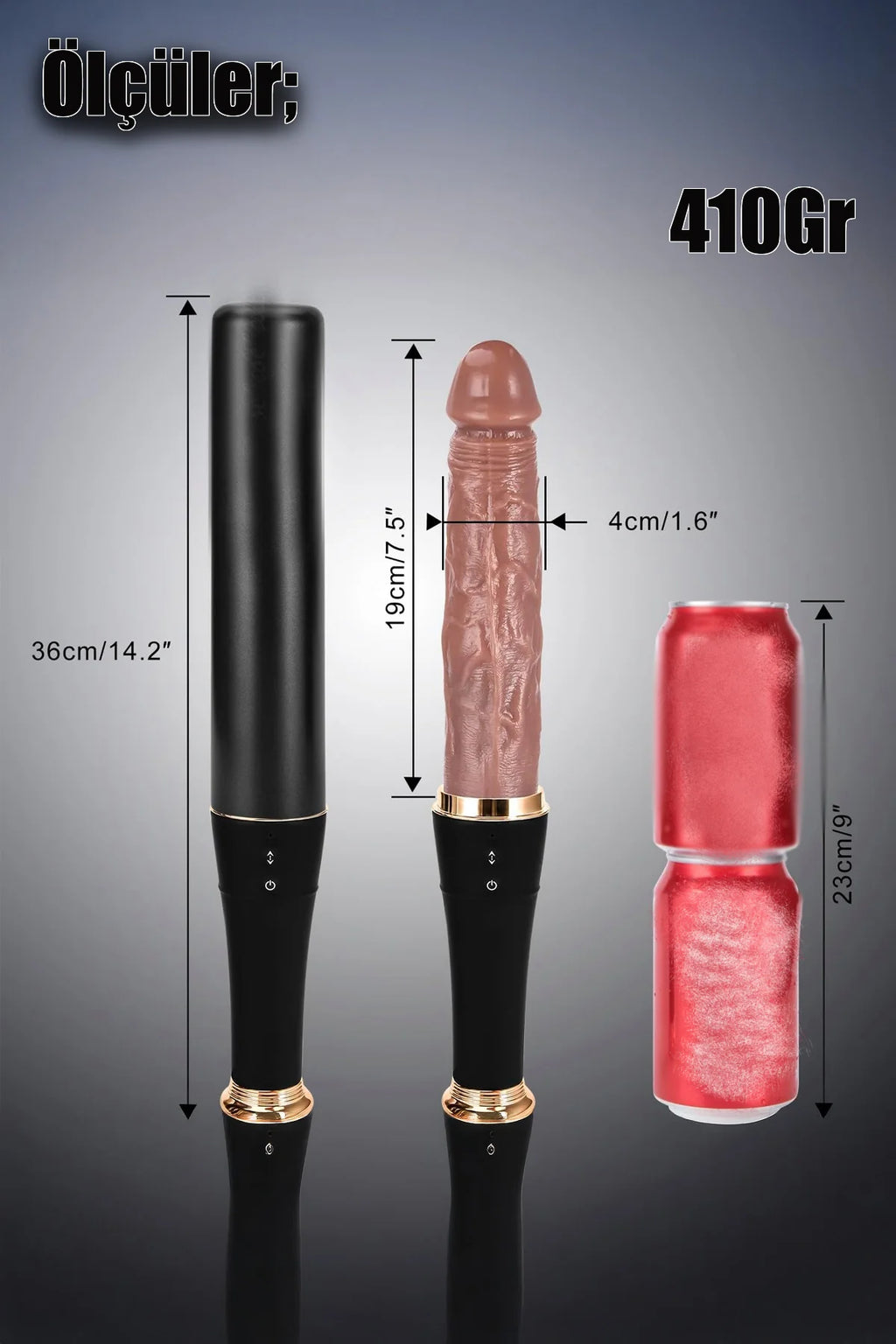 Erotikcim - Beyzbol Sopası Görünümlü Realistik Titreşimli İleri Geri Fonksiyonlu Vibratör Dildo - Gizli Görünüm