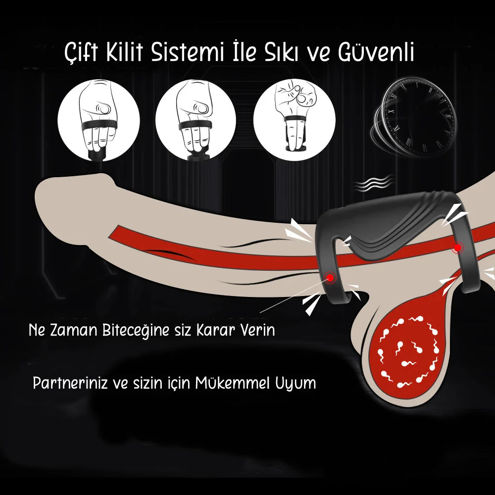 Erotikcim - Penis Vibratörü, Geçiktirici Etkili, Partnerli Kullanım - G Simülatör - Uzun Ereksiyon