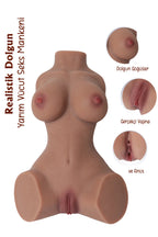Erotikcim - Güçlü 7 Titreşim Fonksiyonlu, Yarım Vücut Realistik Bebek - Göğüs, Vajina ve Anüs - 33cm