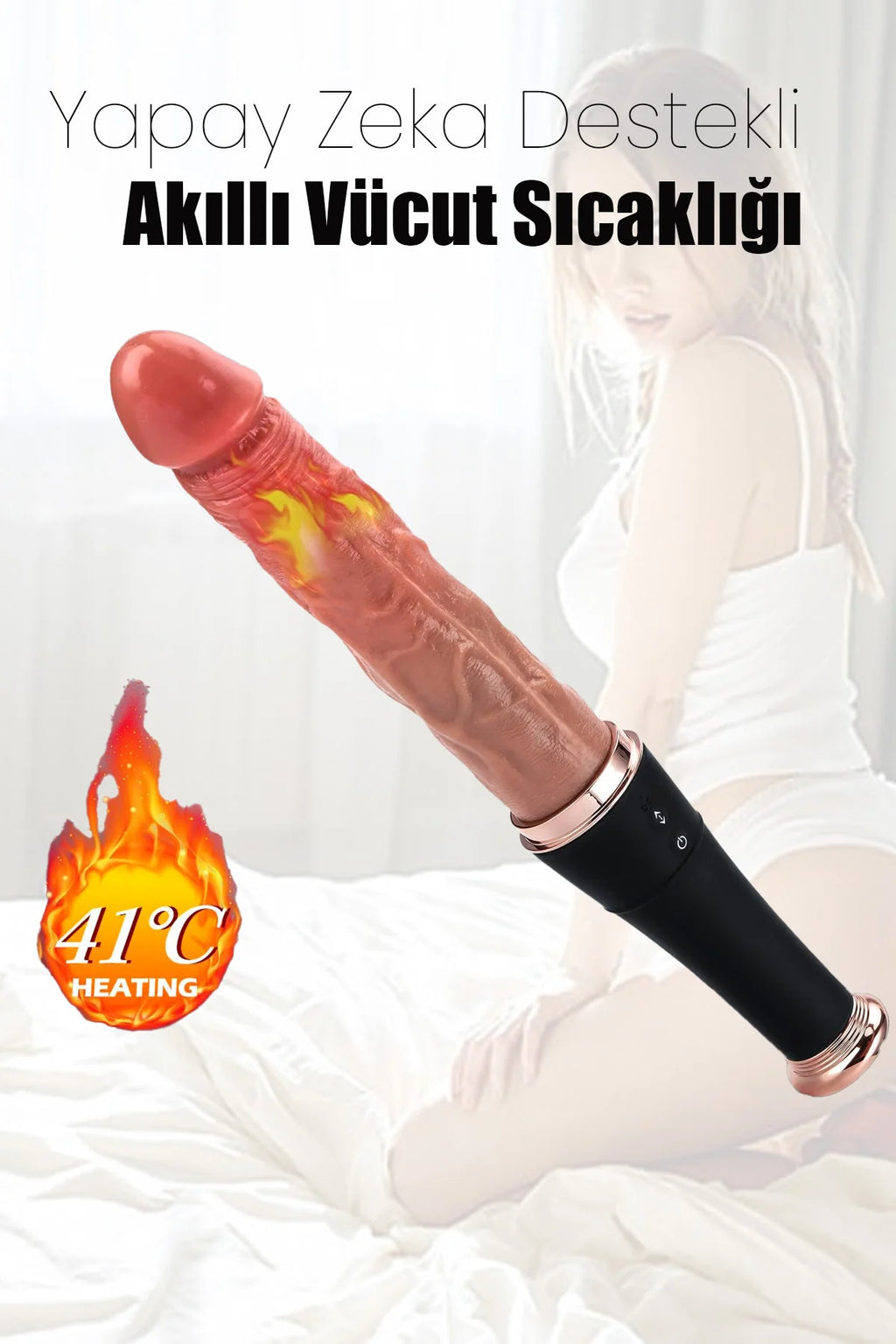 Erotikcim - Beyzbol Sopası Görünümlü Realistik Titreşimli İleri Geri Fonksiyonlu Vibratör Dildo - Gizli Görünüm