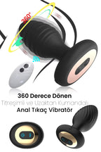 Erotikcim - 360 Derece Dönen Titreşimli Uzaktan Kumandalı Anal Plug - Dönen Titreşimli Anal Tıkaç