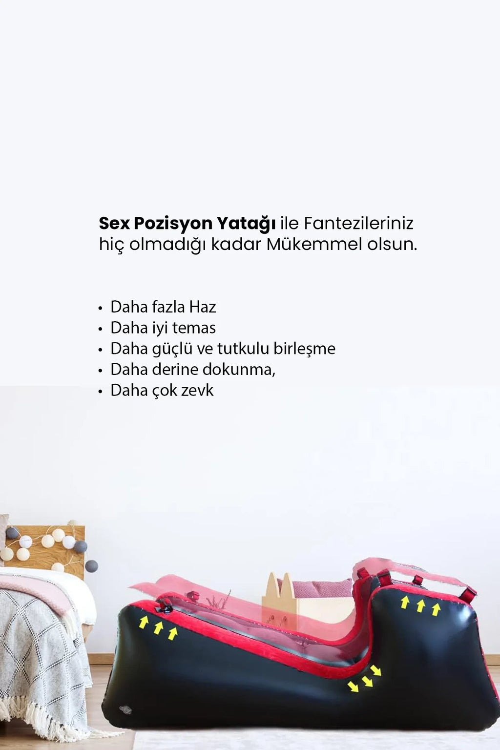 Erotikcim - Kelepçeli Şişirilebilir BDSM Esaret ve Sex Pozisyon Yatağı
