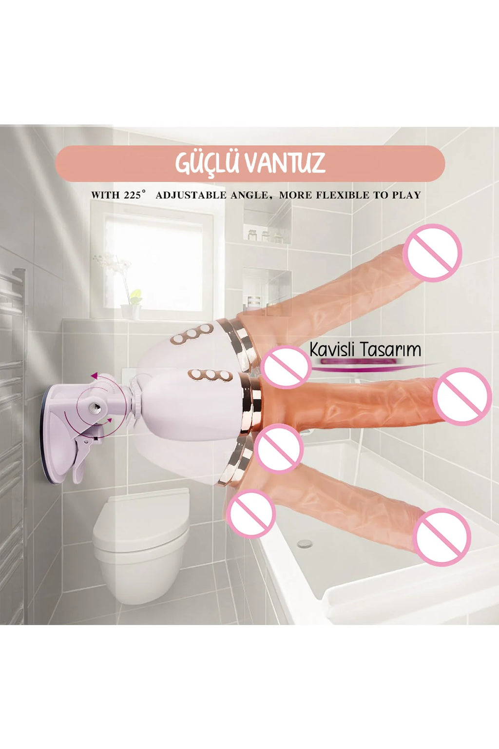 Erotikcim - Otomatik Vantuzlu Eller Serbest Dildo - İleri Geri Hareketli ve Titreşimli