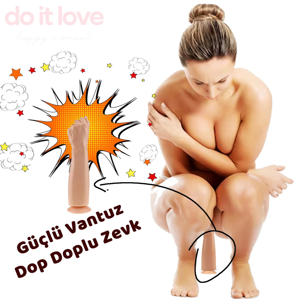 Erotikcim - Vantuzlu Yumruk Dildo - 33cm Büyük Boy - Ultra Maksimum Zevk - Big Bang