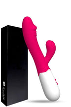 Erotikcim - Rabbit Vibratör Dildo - Çift İşlevli Titreşimli - Vajinal ve Anal Mastürbatör – Pembe