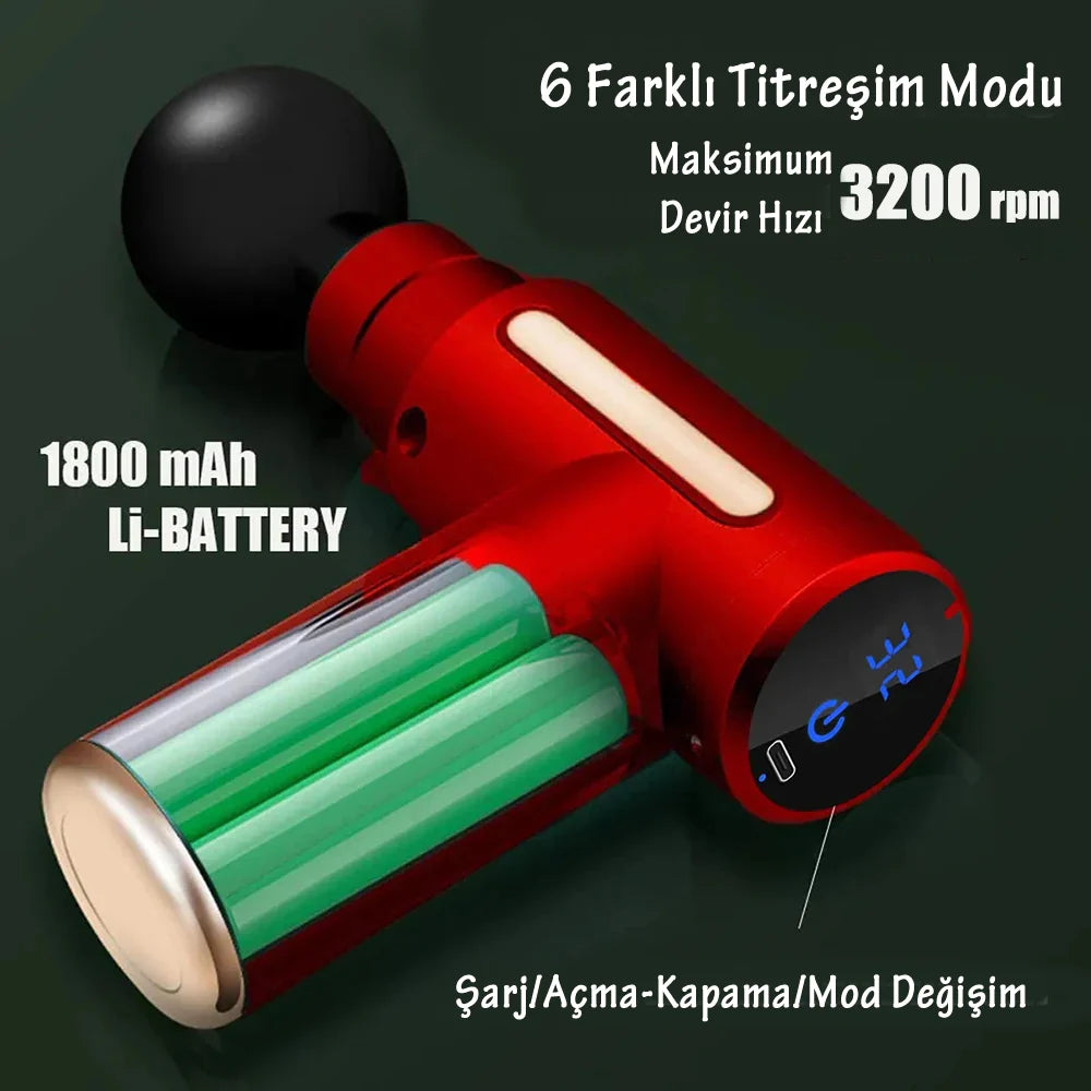 Erotikcim - Strong Vibratör Masaj - 5 Farklı Dildo Başlık + 4 Farklı Masaj Başlığı - 6 Titreşim - Hız Ayarlı - Bataryalı