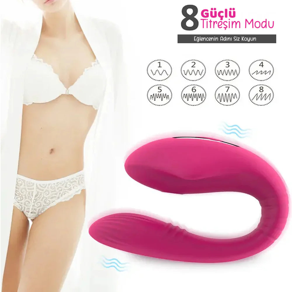 Erotikcim - Ergonomik Çift Haz - Anal ve Vajinal Vibratör - Klitoris Uyarıcılı - Kumandalı