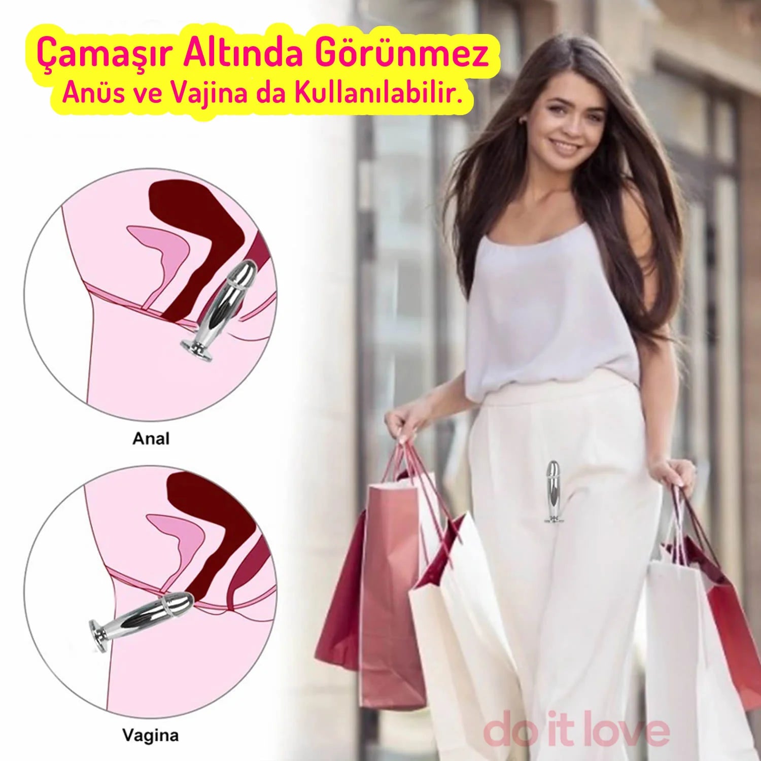 Erotikcim – Sensuella Metal Penis Titreşimli Anal Plug – Uzun Tıkaç