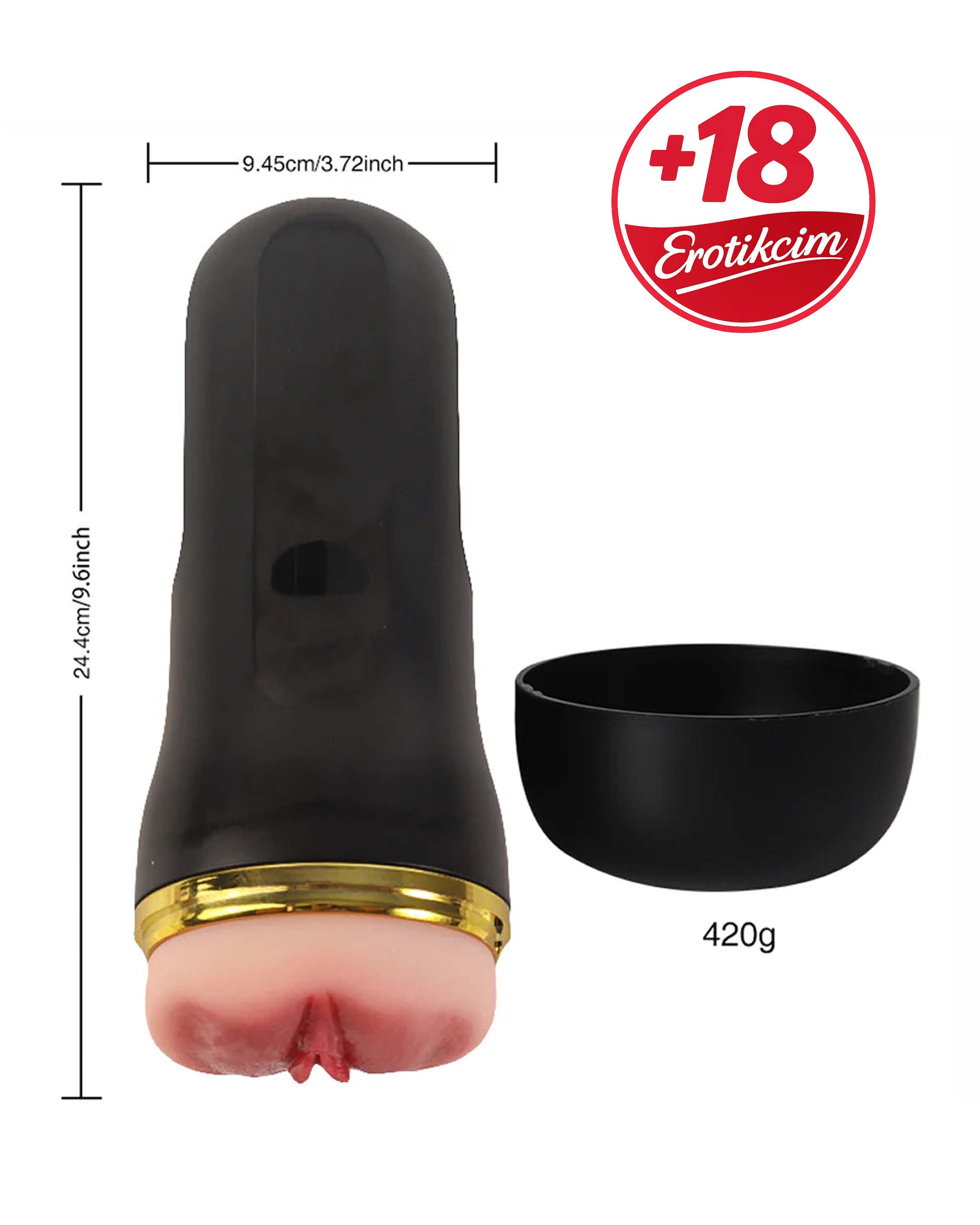 Erotikcim - Multi Premium Plus Realistik Vakumlu ve Titreşimli Anal + Oral + Vajina Giriş Mastürbatör Set