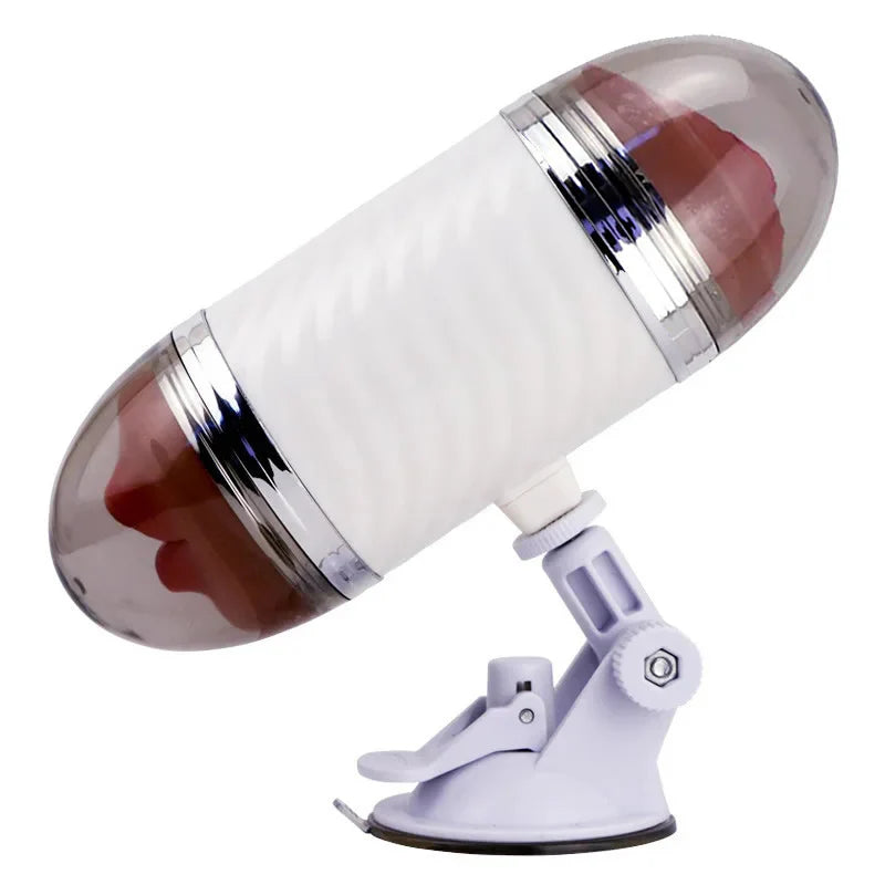 Erotikcim - Anal Oral Çift Fonksiyonlu Titreşimli Vantuzlu Mastürbatör - Double Zevk