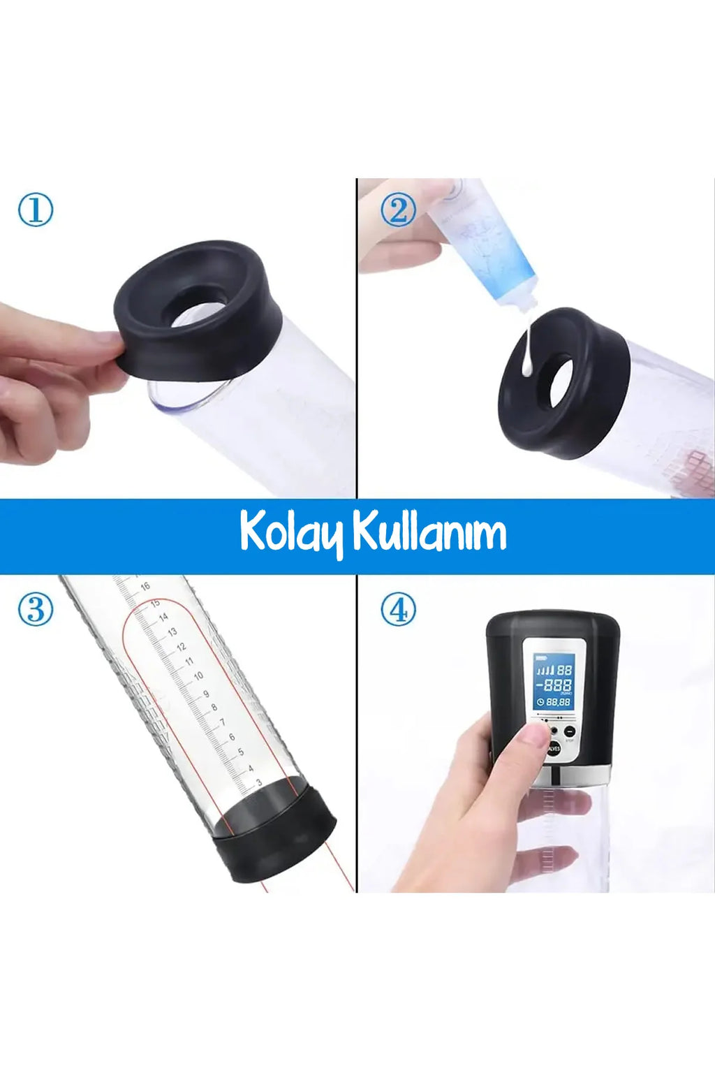 Erotikcim - Tam Otomatik Süper Vakum Penis Pompası - Şarjlı - Ayarlanabilir Emiş Gücü