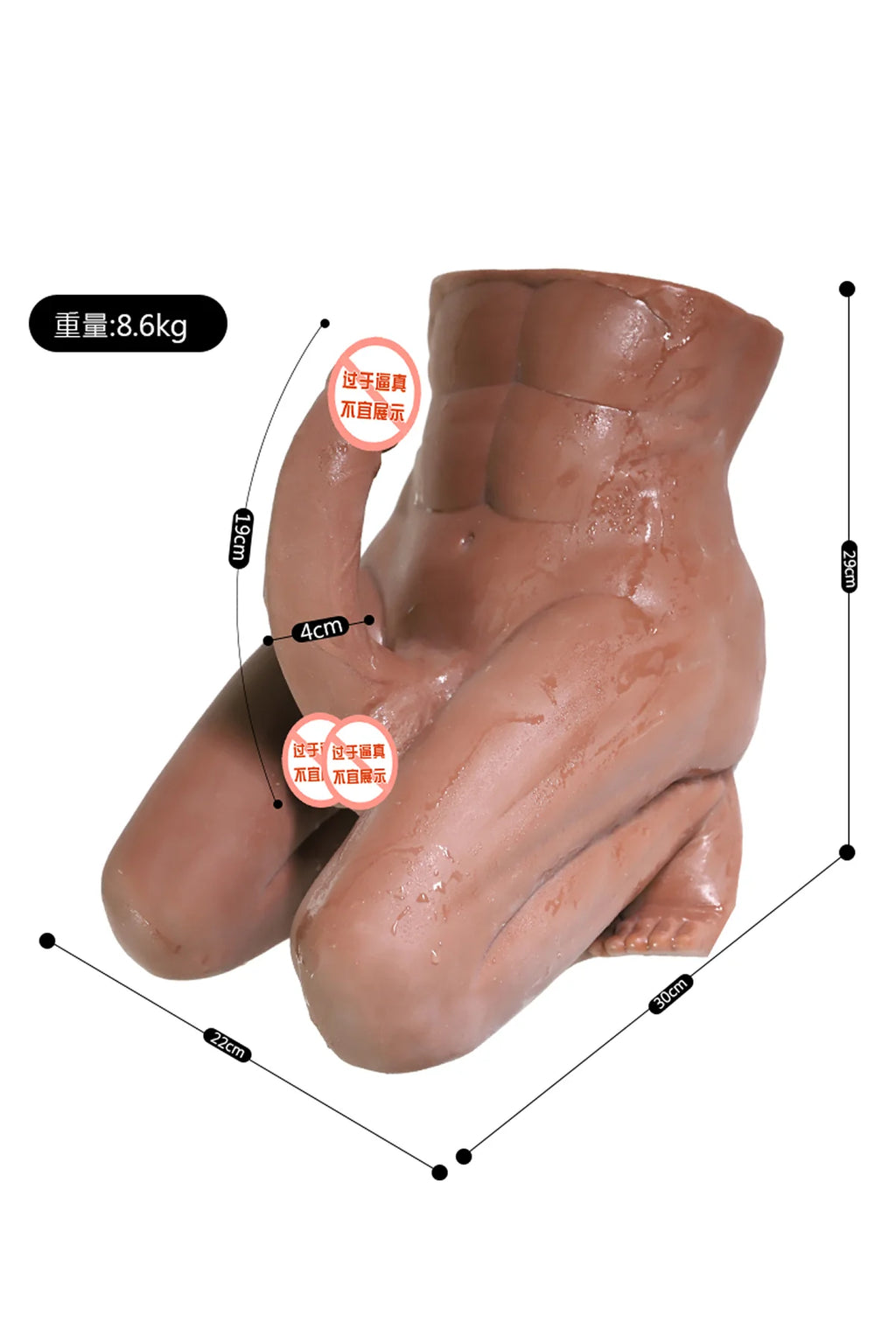 Erotikcim - Müthiş Zevk - Kucak Fantezisi - Gerçekçi Beden - Omurgalı 19cm Penis - 4cm Kalınlık - 9Kg
