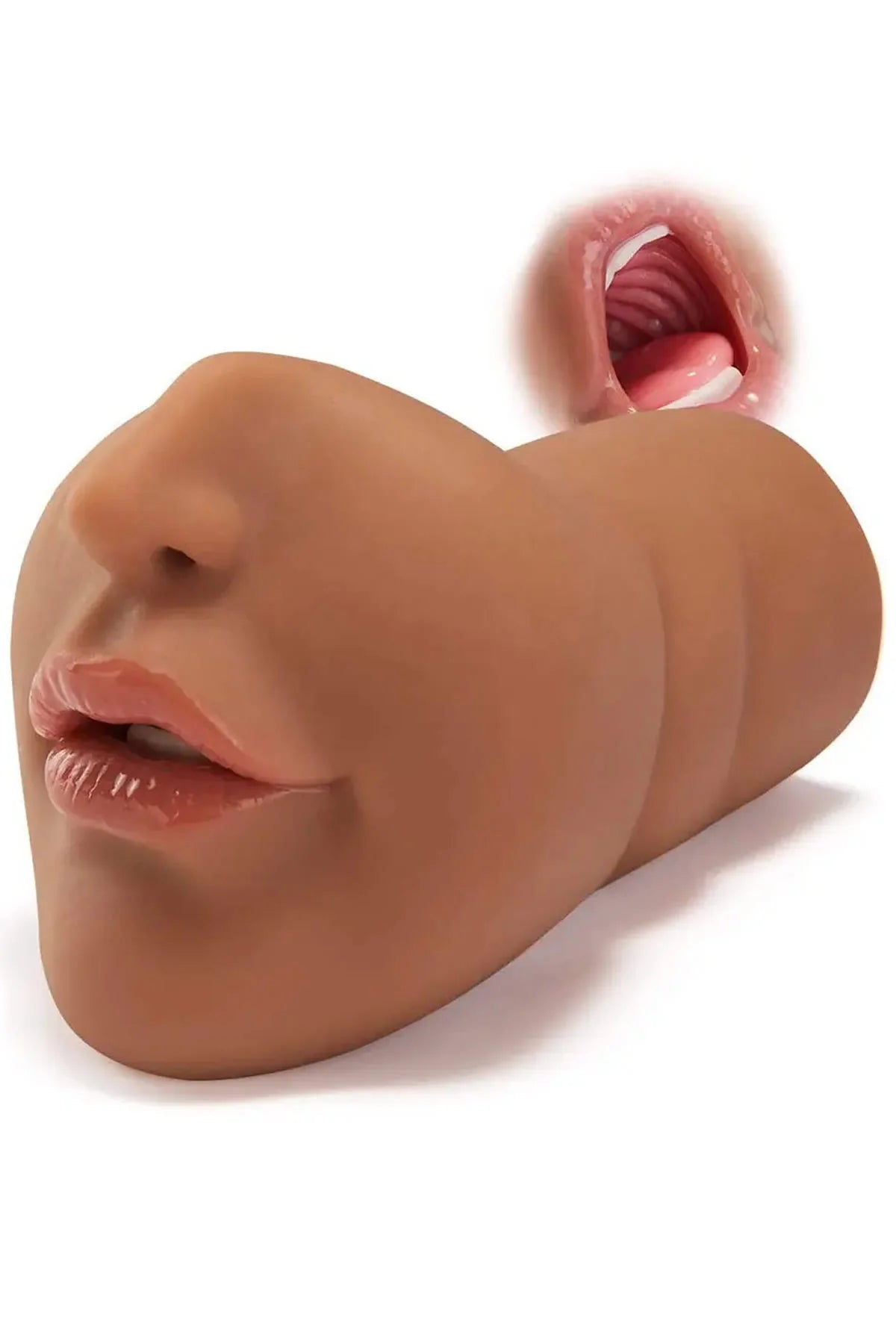 Erotikcim - 3 Boyutlu Yüz Mastürbatör - 3 Fonksiyon - Realistik - Gerçek Haz - Bronz