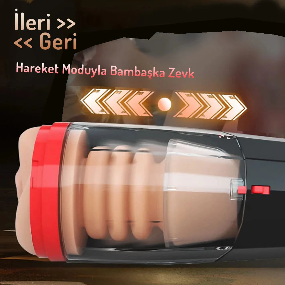 Erotikcim - Full Otomatik Şarjlı 5 İleri Geri Hareket, 10 Farklı Titreşim Modu, Mastürbatör